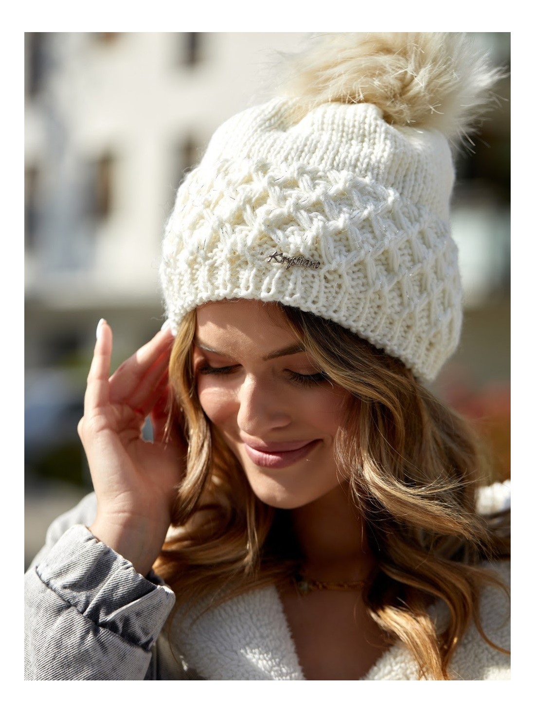 Cream winter hat C14 - Online store - Boutique